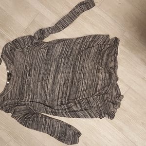 long sleeve top with scarf, off the shoulder